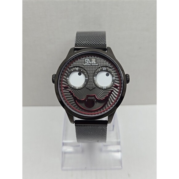 Dita Joker Smile Face Watch Black Mesh Band 42mm Quartz New Battery Mens - Picture 1 of 10